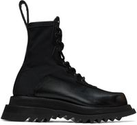 Julius Bottes militaires noires à semelle épaisse