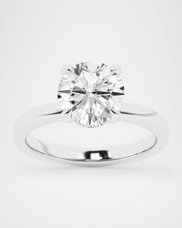 Lab Grown Diamond 18K White Gold Round Solitaire Ring, 2.56tcw, Size 7