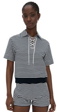 ALIGNE Arlo Stripe Top Navy & White 8