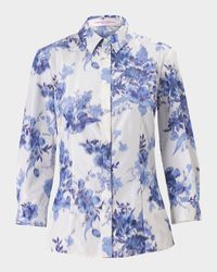 Blur Floral Button-Down Icon Blouse