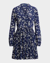 Floral Buttoned Crepe Dress