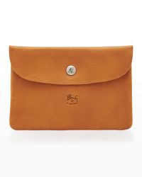 Unisex Leather Snap Pouch