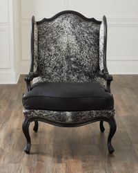 Lou Leather & Hide Wing Chair