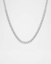 Lab Grown Diamond 18K White Gold Tennis Necklace, 18"L, 24tcw