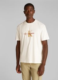 Calvin Klein - Tee-shirt droit en coton - Taille XL - Blanc