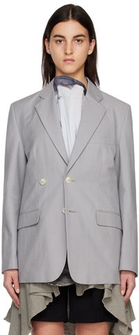 MM6 Maison Margiela Veston gris à simple boutonnage
