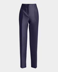 Satin Straight-Leg Ankle Trousers