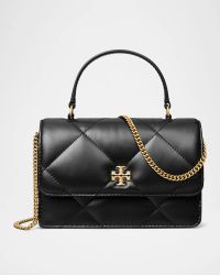 Kira Mini Quilted Leather Top-Handle Bag with Chain