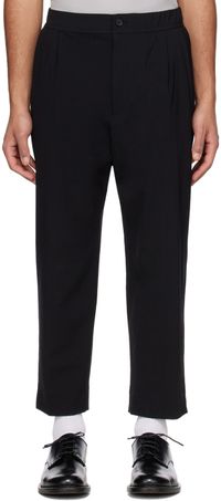 Solid Homme Black Cropped Trousers