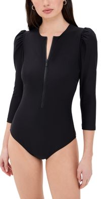 STYLEST DreamSculpt Puff Sleeve Zip Suit Caviar M