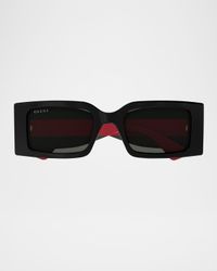 Logo-Print Rectangular Sunglasses
