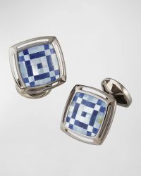 Men's Art Deco Mother-of-Pearl Sodalite Mosaic Cufflinks