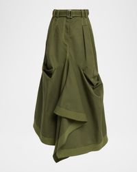 Tucked Trumpet Maxi Skirt With Belt