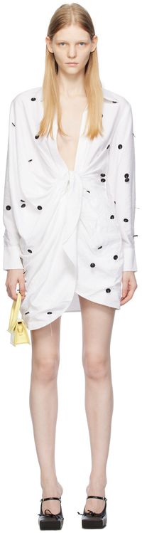 JACQUEMUS Robe courte Bahia blanche à broderies - Le chouchou
