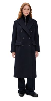 Theory Double Breasted Peak Coat Baltic L