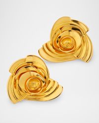 Geometric Rose Stud Earrings