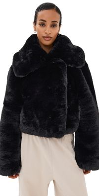 Acne Studios Fluffy Faux Fur Jacket Black 40