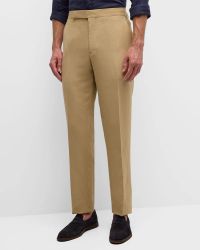 Men's Gregory Hand-Tailored Silk-Linen Trousers