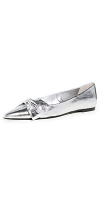 Schutz Lyla Half Bow Flats Broken Glass 6.5