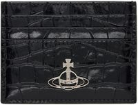 Vivienne Westwood Black Croc-Embossed Card Holder