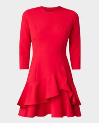 Nessa 3/4-Sleeve Ruffle Mini Dress