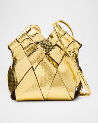 Charlotte Metallic Snake-Print Crossbody Bag