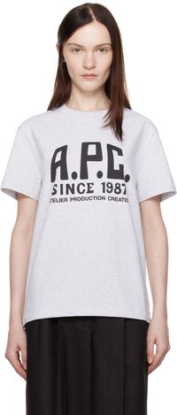 A.P.C. Gray Print Label T-shirt