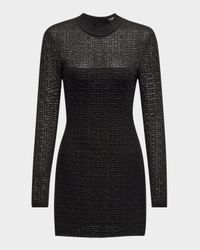 Monogram Print Glitter Knit Mini Dress