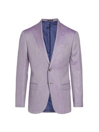 Men's Silk-Breasted Single-Breasted Blazer - Purple - Size 44