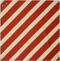 Burberry Orange & Beige Striped Cotton Scarf