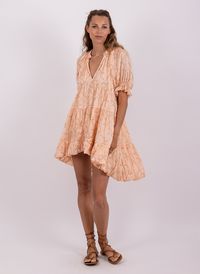Sundress - Robe asymétrique courte Col V - Taille L/XL - Orange