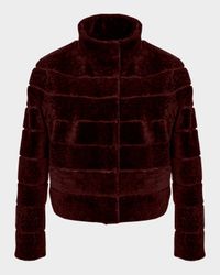 Reversible Textured Lamb Shearling Jacket