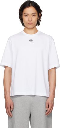 Marine Serre White Organic Cotton Plain T-shirt