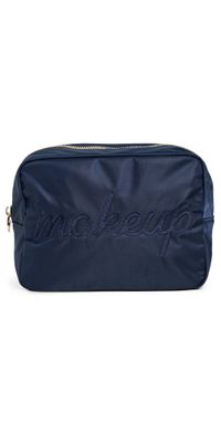 Stoney Clover Lane Makeup Embroidered Large Pouch Sapphire One Size