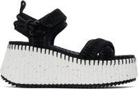 Chloé Black Nama Wedge Sandals