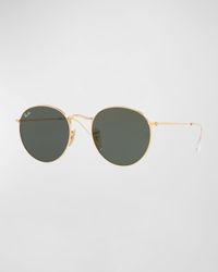 Gradient Round Metal Sunglasses, 53MM
