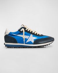 Men's Marathon Nylon and Suede Low-Top Sneakers
