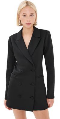 Good American Scuba Exec Blazer Dress Black001 S