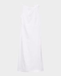 Asymmetric Draped Midi Dress