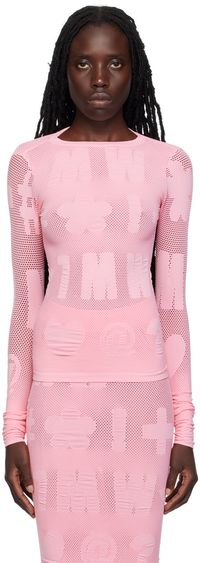 Maisie Wilen Pink Logomania Long Sleeve T-Shirt