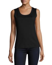 Stretch Cotton Scoop Neck Tank