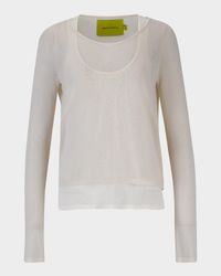 Layered Wide-Neck Knit Top