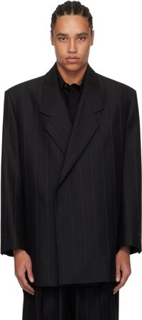 Fear of God Black Pinstripe Relaxed Blazer