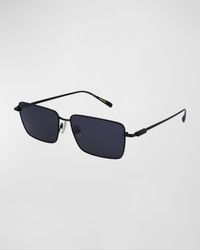 Men's Gancini Evolution Metal Rectangle Sunglasses
