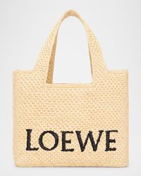 x Paula's Ibiza Font Logo Small Tote Bag in Raffia