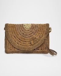 Summer Banana Sling Shoulder Bag in Crochet Paper and Leather