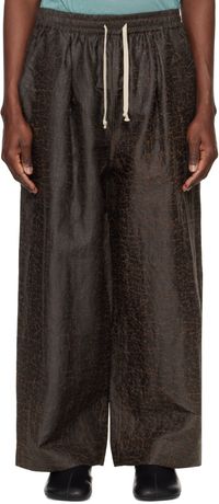 Jan-Jan Van Essche Brown O-Project Doro Dyed Silk Wide Trousers
