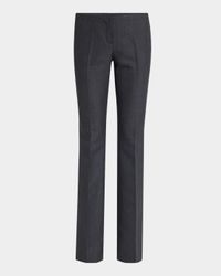 Low-Rise Check Bootcut Trousers