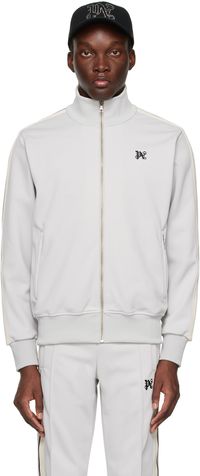 Palm Angels Gray Monogram Track Jacket