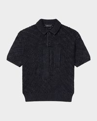 Men's Acid Wash Polo Sweater